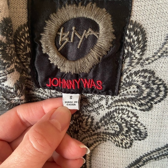 Biya Johnny Was Rocco Hooded Duster Cardigan Sweater Jacket Floral Embroidery - Picture 6 of 9